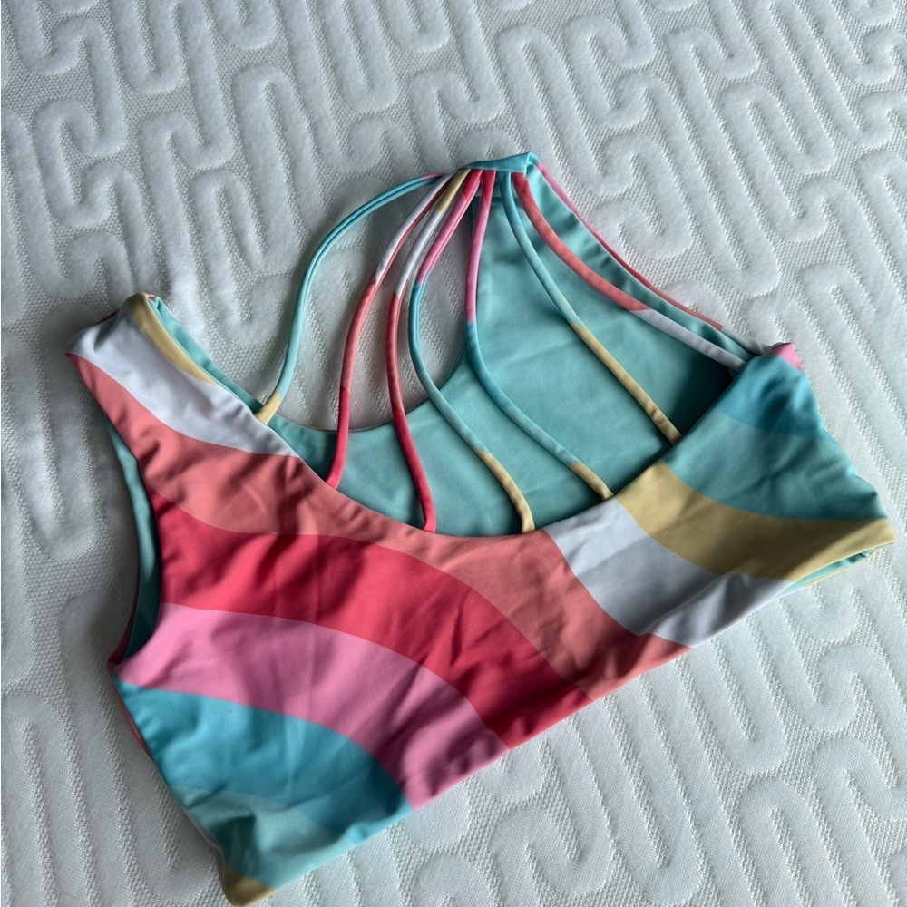 💗 GIRLS Size 10 Colorful Striped Two-Piece Bikini Set - Picture 6 of 10